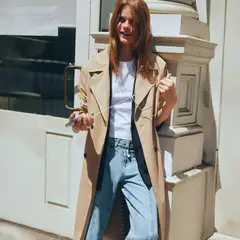 MANGO TEEN - Trench Cinturón Doble Botonadura Niña