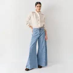 SAVIA - Jeans Wide Leg 100% Algodón Mujer