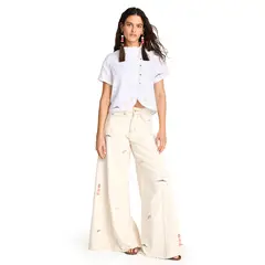 SAVIA - Jeans Bordados 100% Algodón Mujer