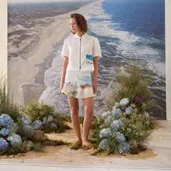 SAVIA - Falda Ula Estampada 100% Lino Mujer