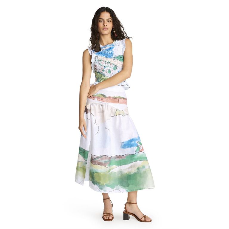 Blusa Bioma Panal Estampada 100% Lino Mujer