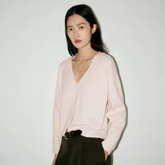 MANGO - Cardigan Cuello Pico Botones Mujer