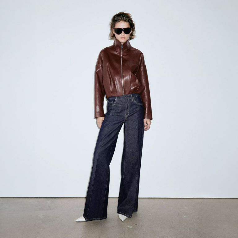 Jeans Wide Leg Tiro Alto Mujer