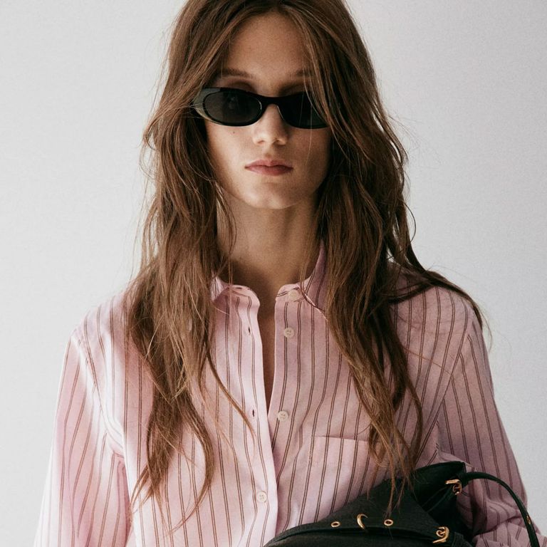 Blusa Recta Mezcla Algodón Y Lyocell Mujer