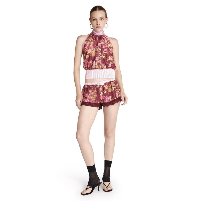 Short Enzo Estampado con Encaje Mujer