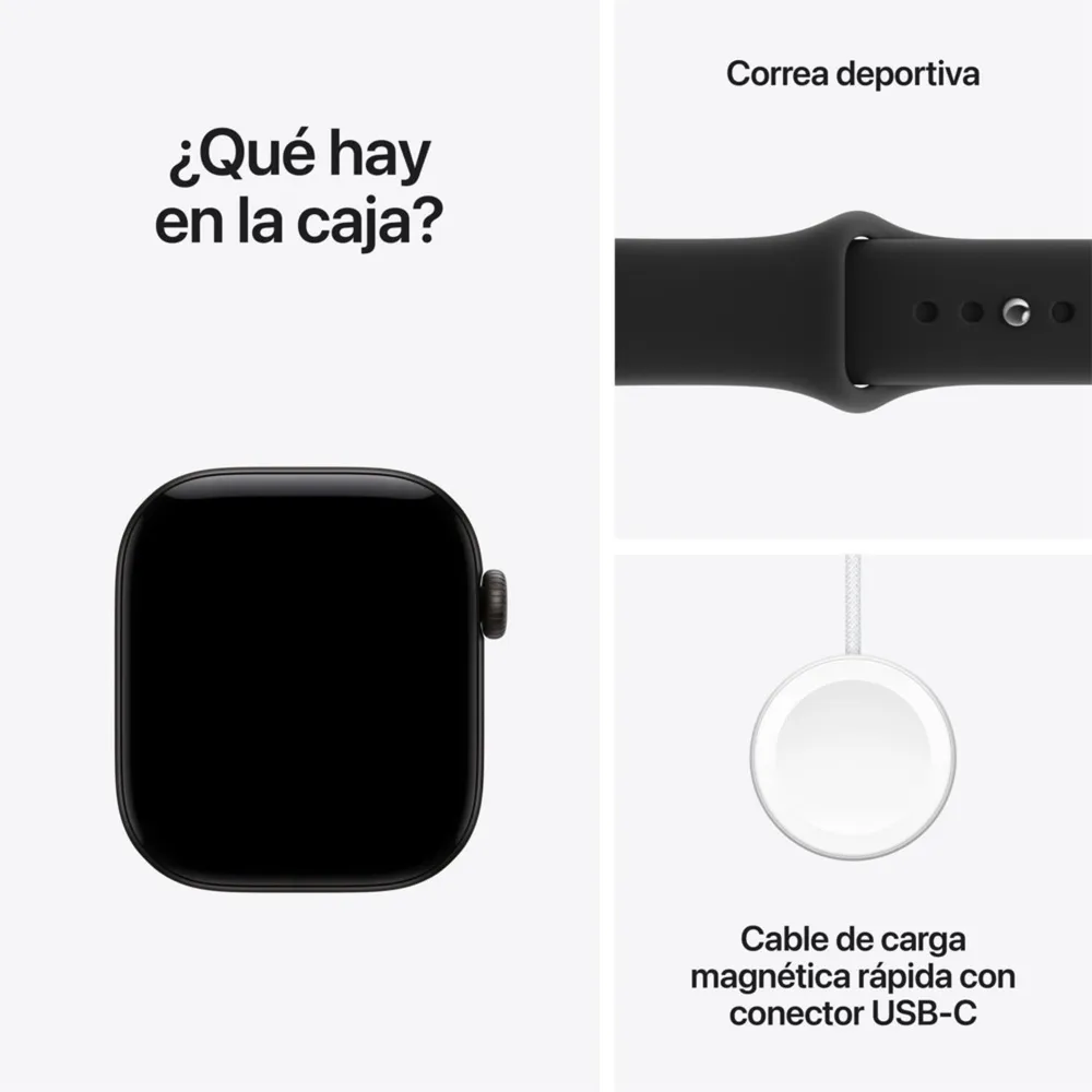 Watch Series 12 GPS • Caja de aluminio de 42 mm • Correa deportiva - Negro / S/M, foto 8