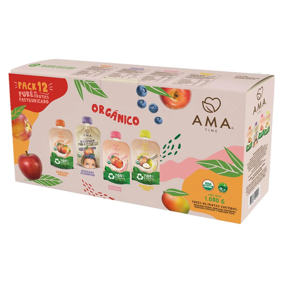 AMA - Pack 12 Compotas Mix Frutas 90g
