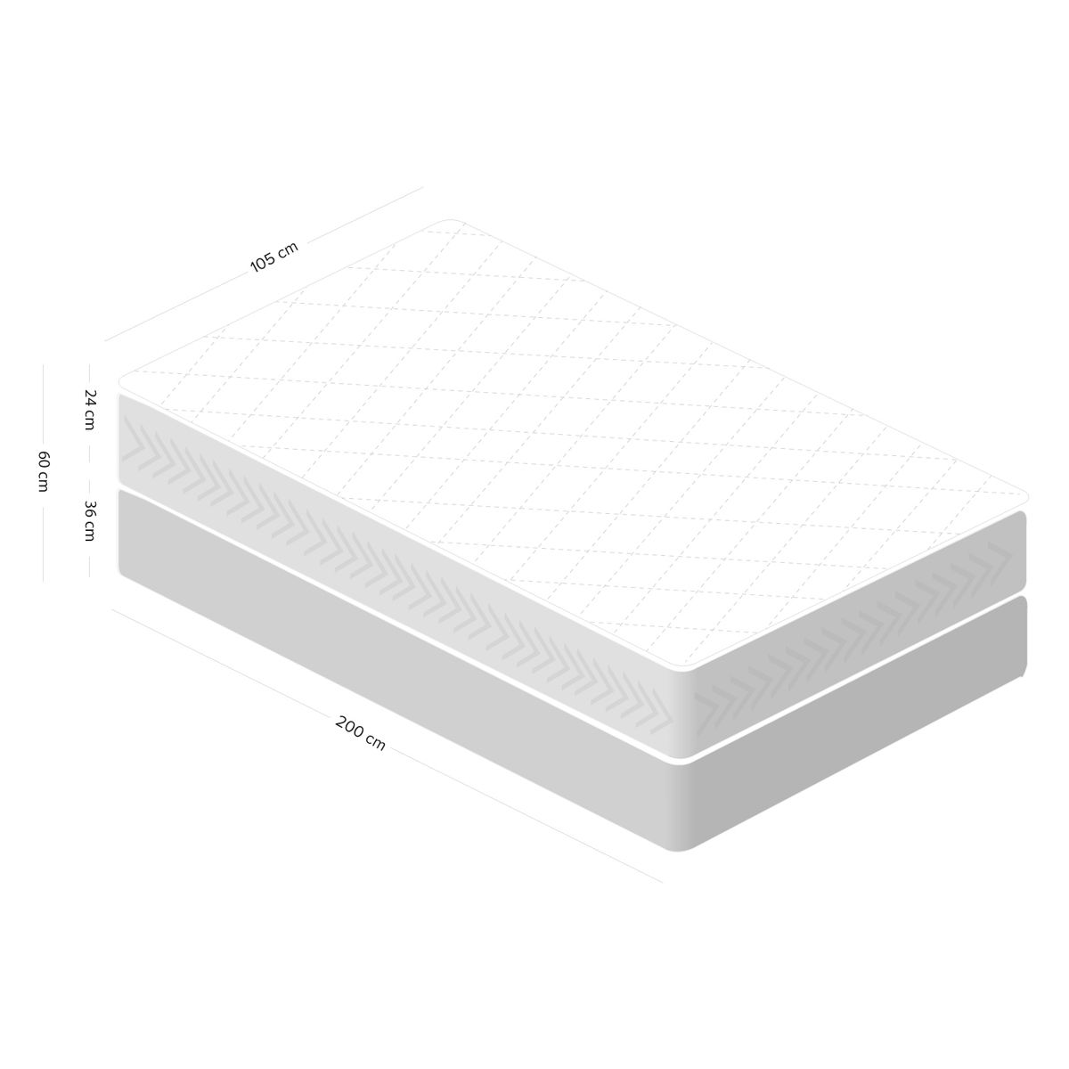 FLEX - Box Spring Therapedic 1.5 Plazas Base Normal 105x200 cm