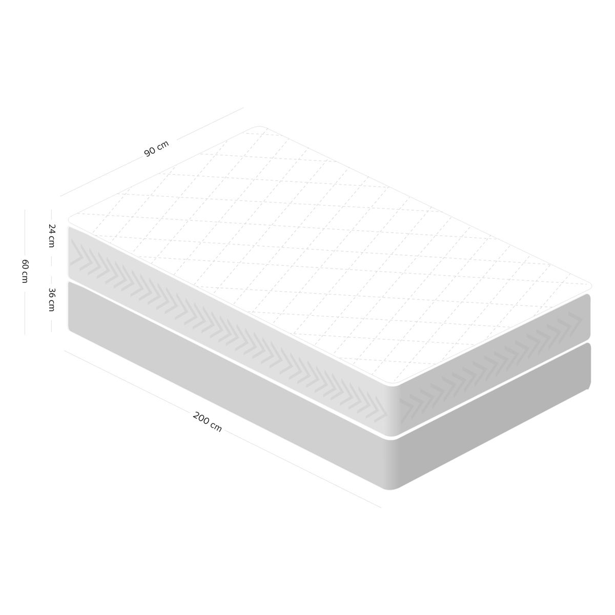 FLEX - Box Spring Therapedic Texti 1 Plazas disc