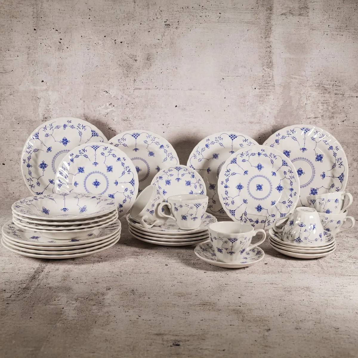 QUEENS - Juego Cerámica 30 Piezas Finland Blue Queens