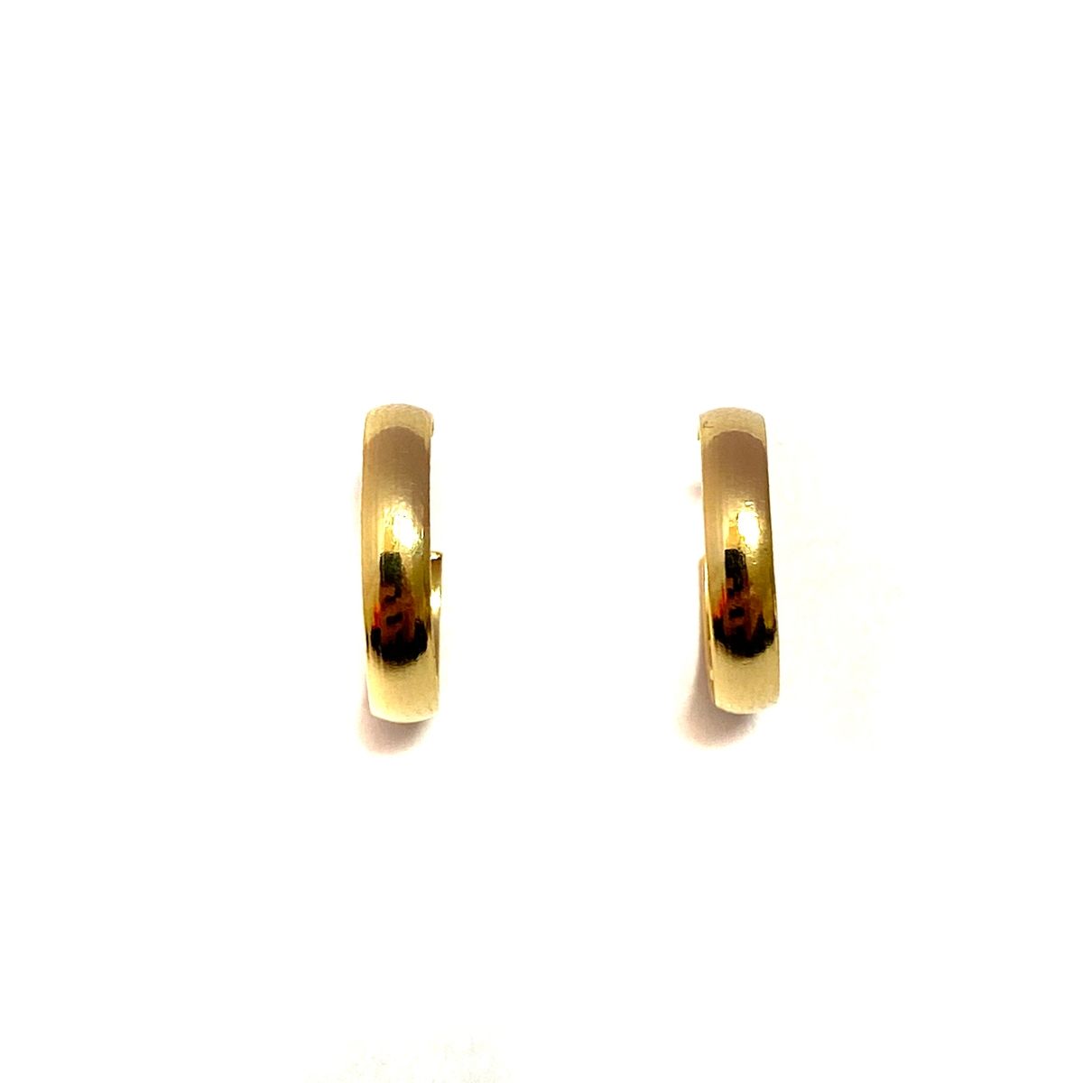 COGGIOLA - Aros Argolla Tubo Curvo 14mm Enchapado Oro 18K