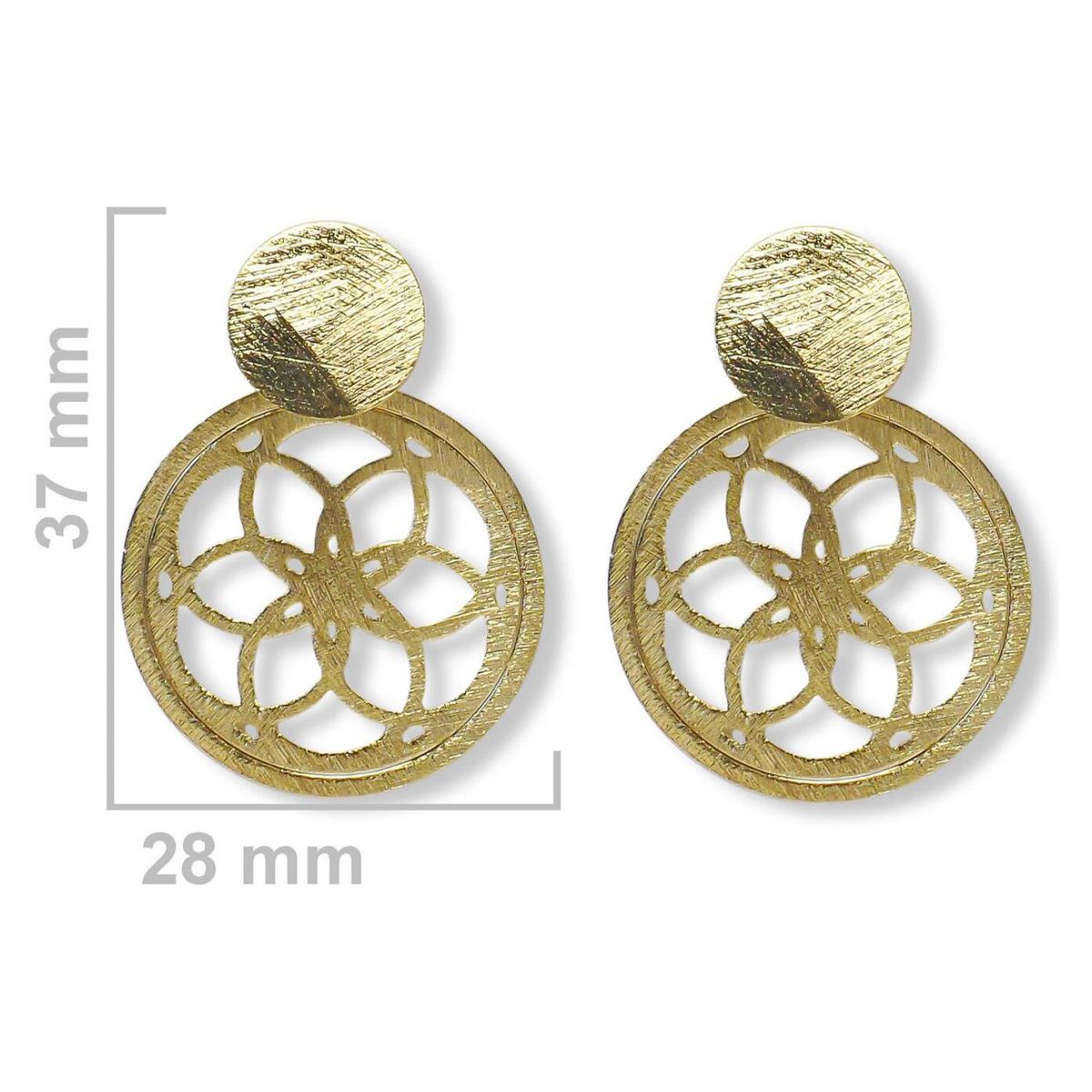 COGGIOLA - Aros Sara Flor Vida Satinado Enchapado Oro 18K