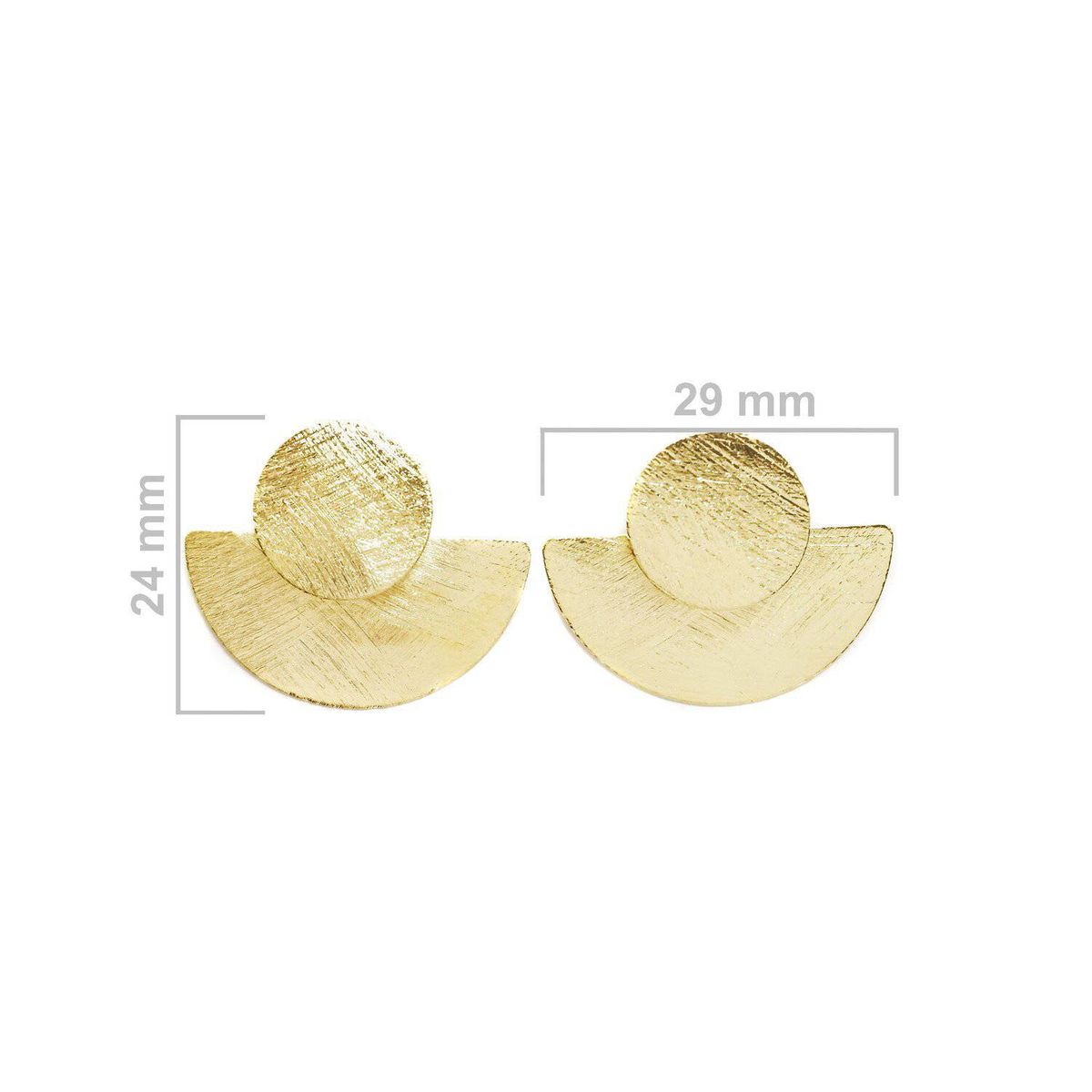 COGGIOLA - Aros Medio Circulo Satinado Enchapado Oro 18K
