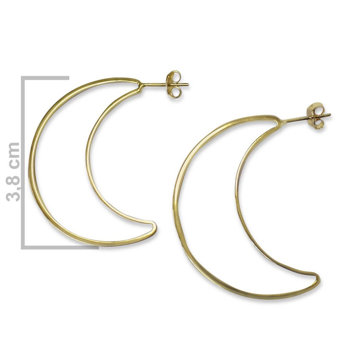 COGGIOLA - Aros Argollas Luna Creciente Enchapado Oro 18K