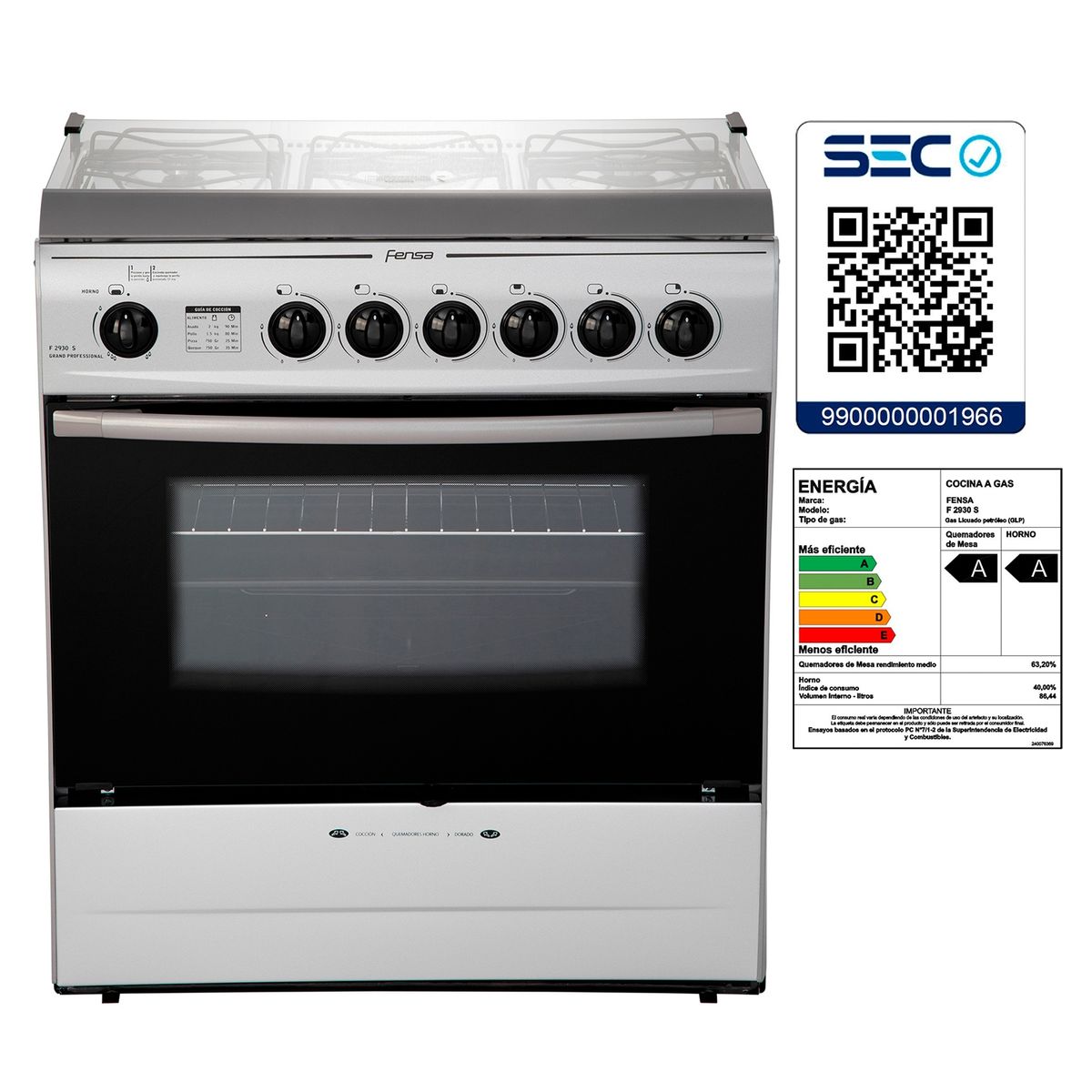 FENSA - Cocina 6 Quemadores F2930S
