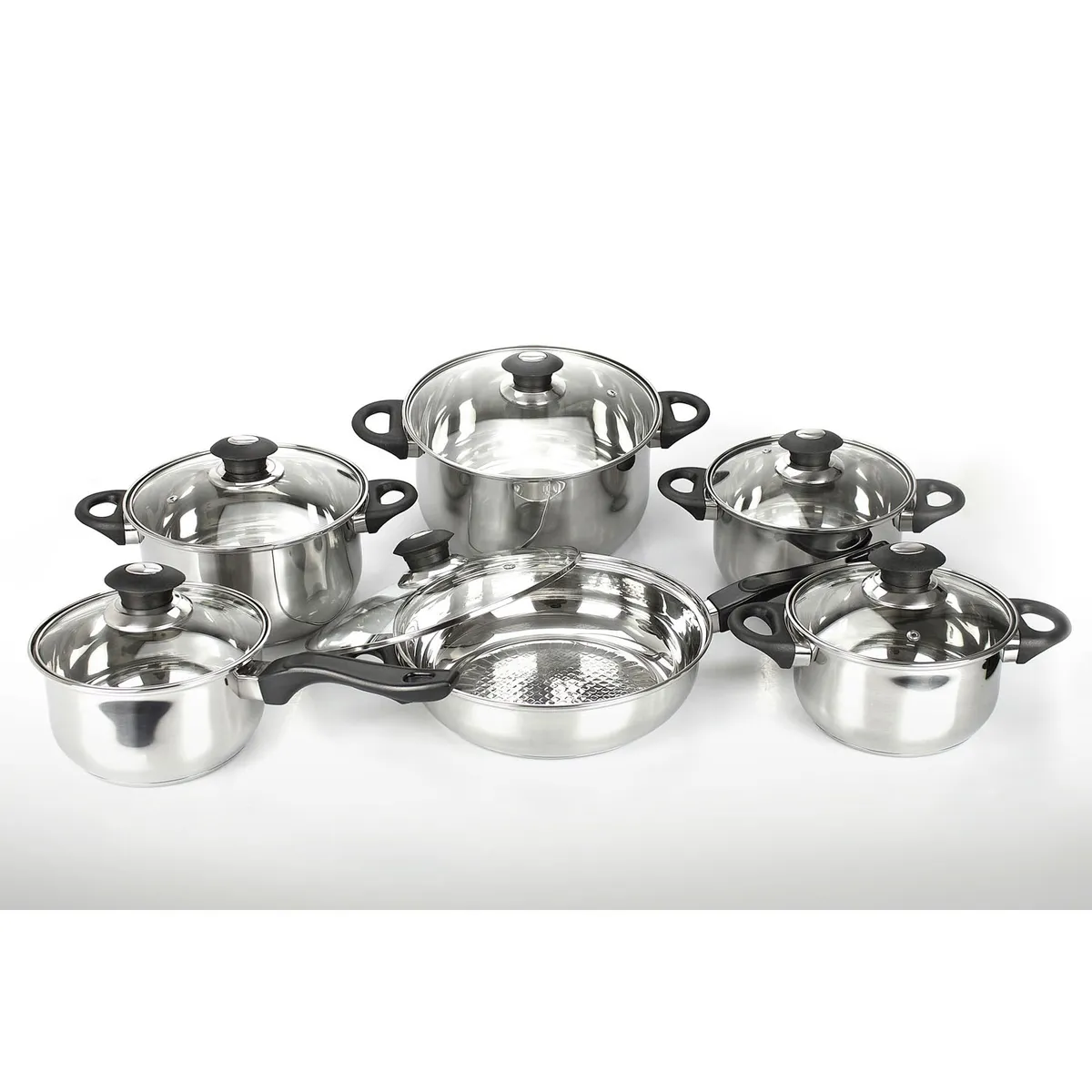 MAGEFESA - Batería De Cocina De Acero Inoxidable Monterrey 12 Piezas Magefesa