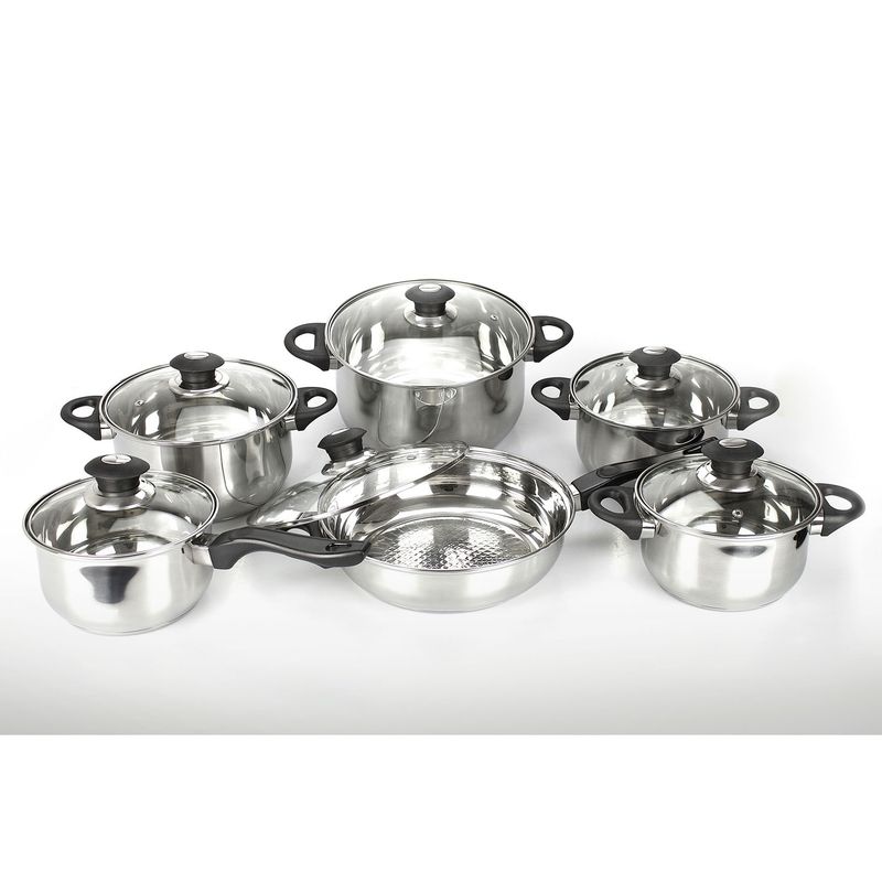 MAGEFESA - Batería de Cocina de Acero Inoxidable Monterrey 12 Piezas Magefesa