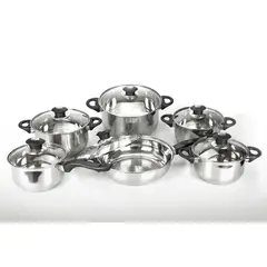 MAGEFESA - Batería de Cocina de Acero Inoxidable Monterrey 12 Piezas
