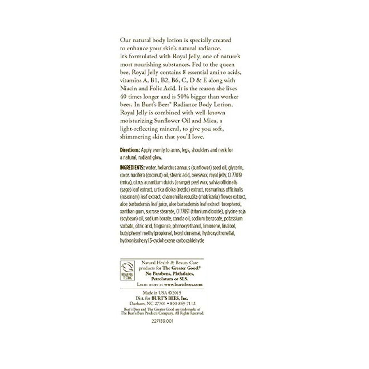 BURTS BEES - Loción Corporal Radiante 170g BURTS BEES