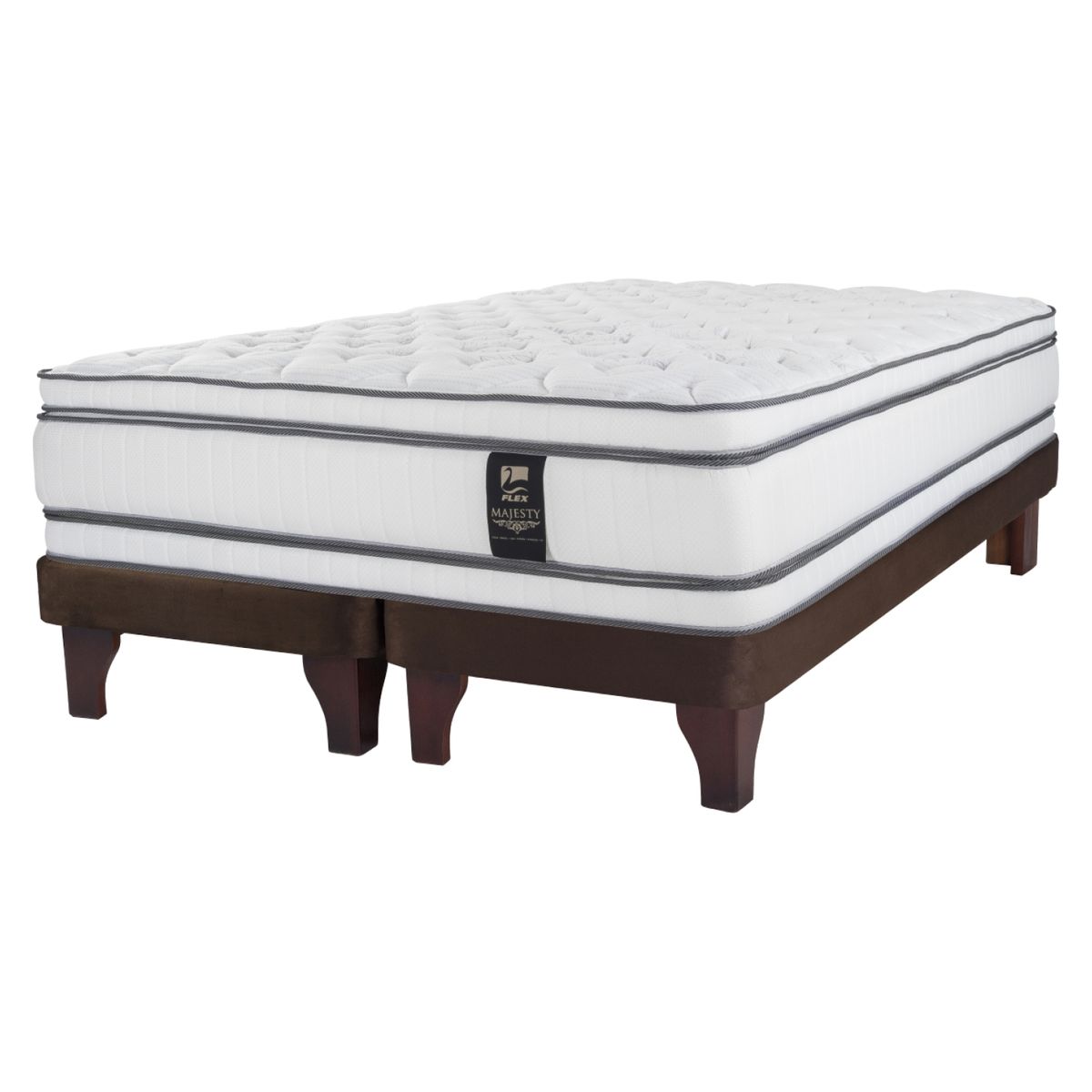 FLEX - Cama Europea Majesty Choc 2 Plazas X 2.00Mt Base Dividida Flex