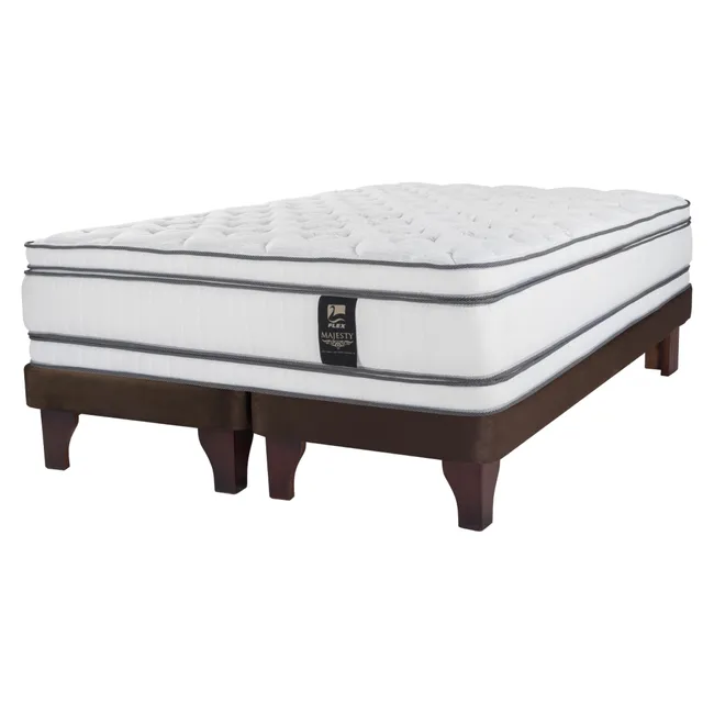 FLEX - Cama Europea Majesty Choc 2 Plazas X 2.00Mt Base Dividida Flex