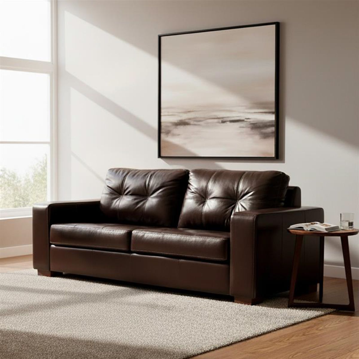 ROSEN - Sofá 3 Cuerpos Cuero Salerno Rosen