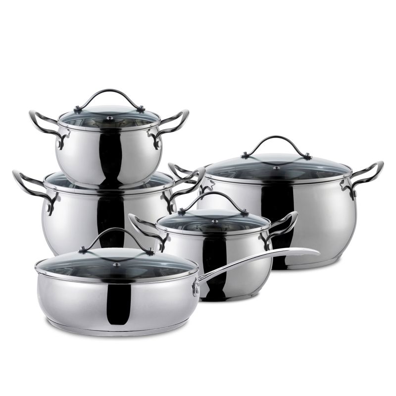 ILKO - Batería De Cocina De Acero 10 Piezas Apple Ilko