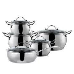 ILKO - Batería De Cocina De Acero 10 Piezas Apple