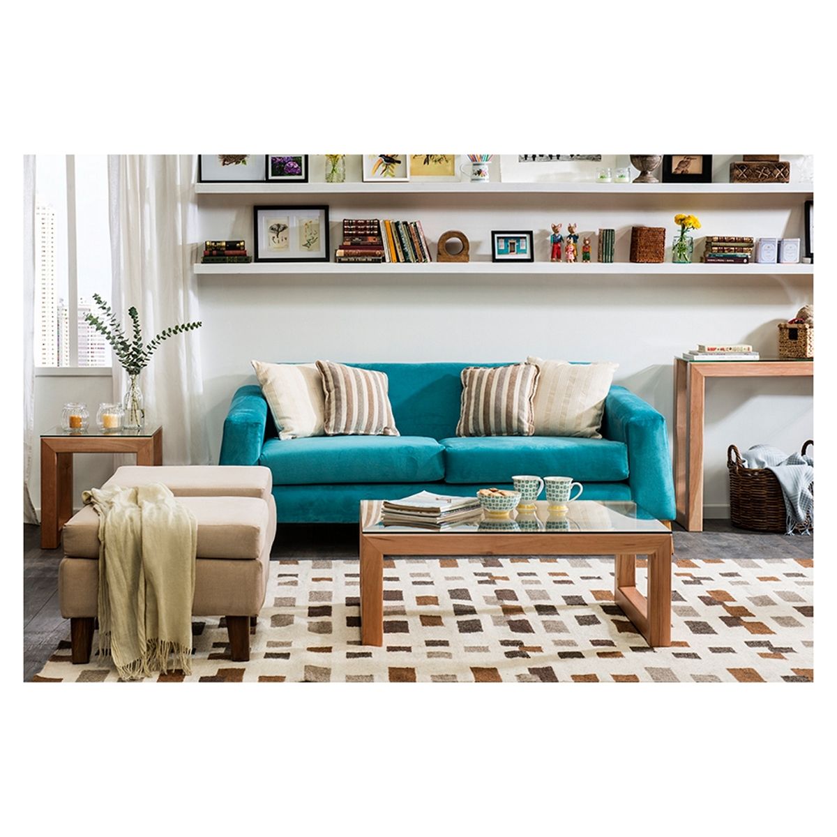 BARRA DESIGN - Sofá 3 Cuerpos Tela Finland Barra Design