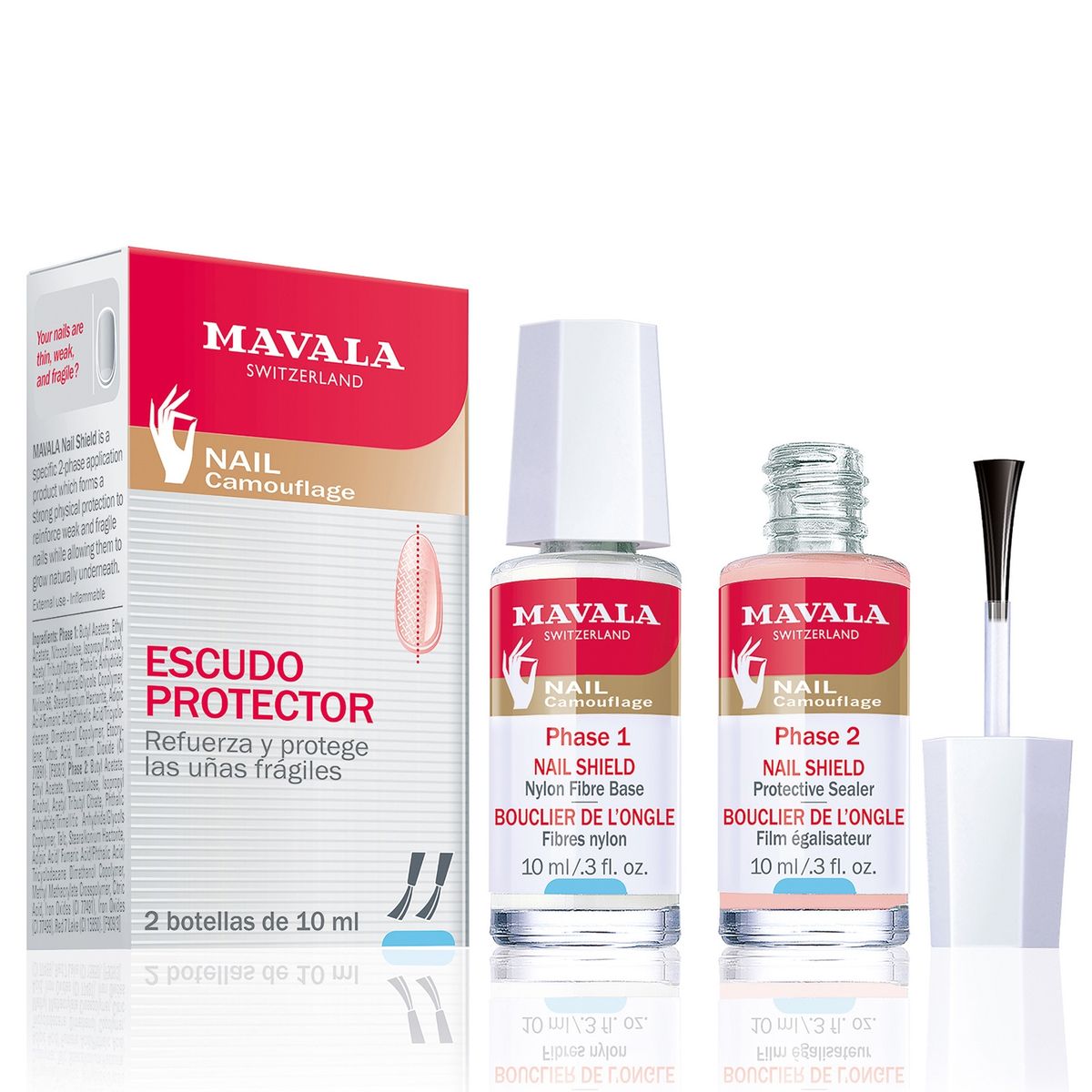 MAVALA - Escudo Nail Shield Protector de Unas 2 Pasos 2x10ml Mavala