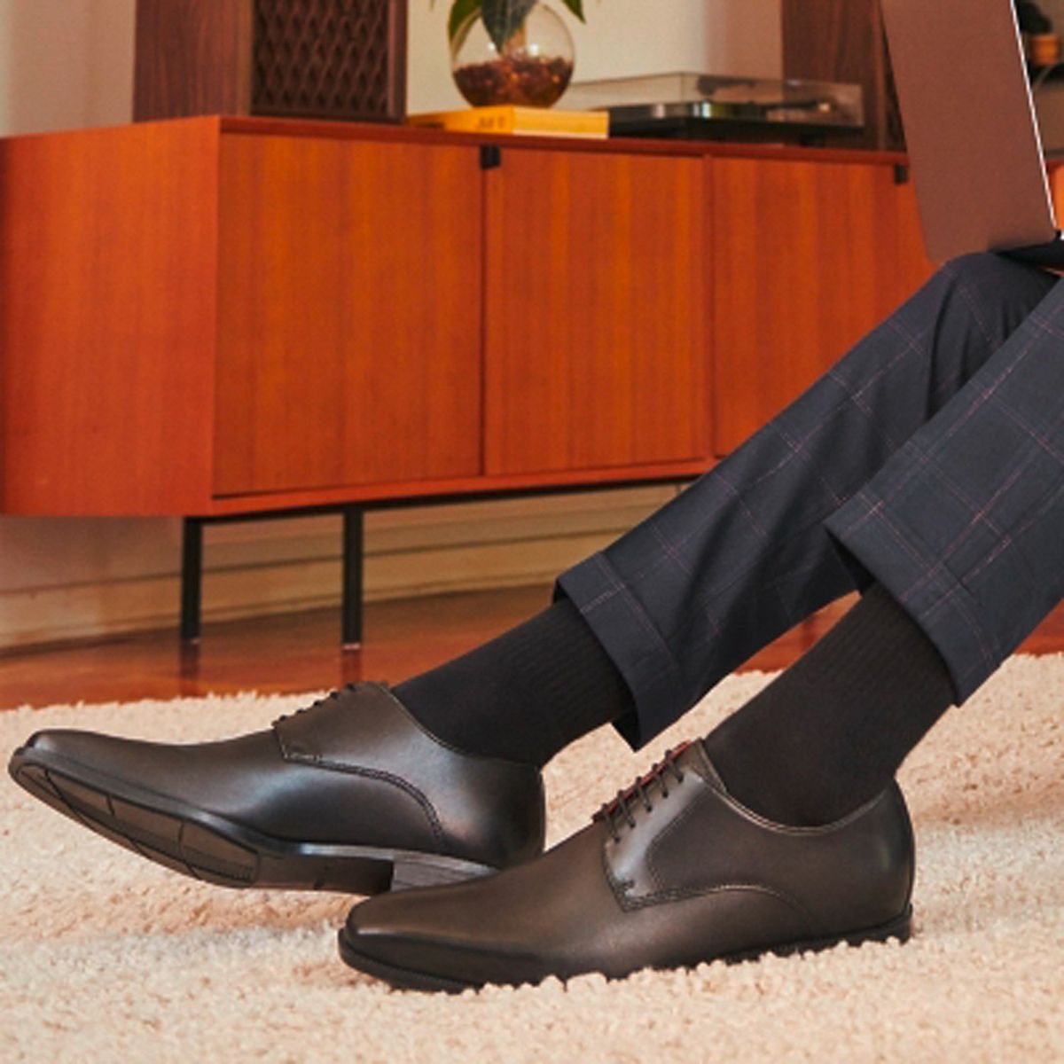 GUANTE - Zapato Formal Hombre Cuero Negro Guante