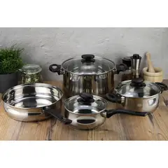 MAGEFESA - Batería de Cocina de Acero Inoxidable Deliss 7 Piezas