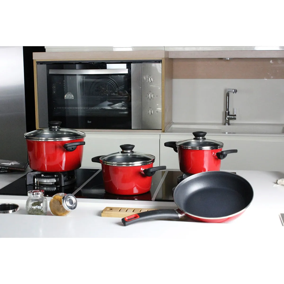 MAGEFESA - Batería De Cocina Acero Coral 7 Piezas Magefesa