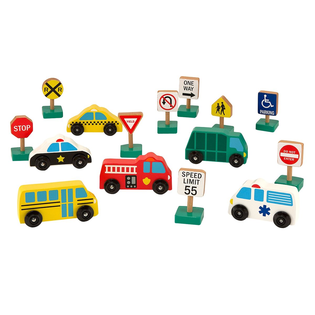 MELISSA & DOUG - Caramba Melissa Doug Set Vehiculos Y Senales Del Transito
