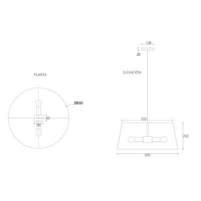 Imagen 2 del producto Lámpara Colgar Tela 60 X 50 X 25 Cm
