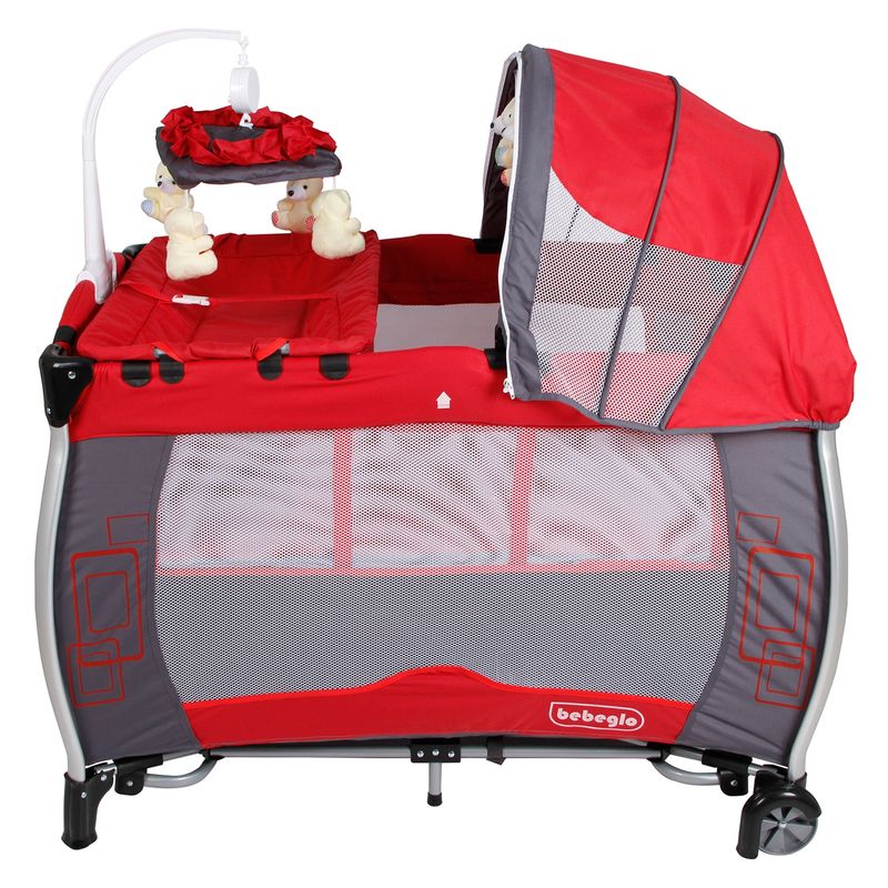 BEBEGLO - Cuna Corral Rs-6070 Rojo Balancín