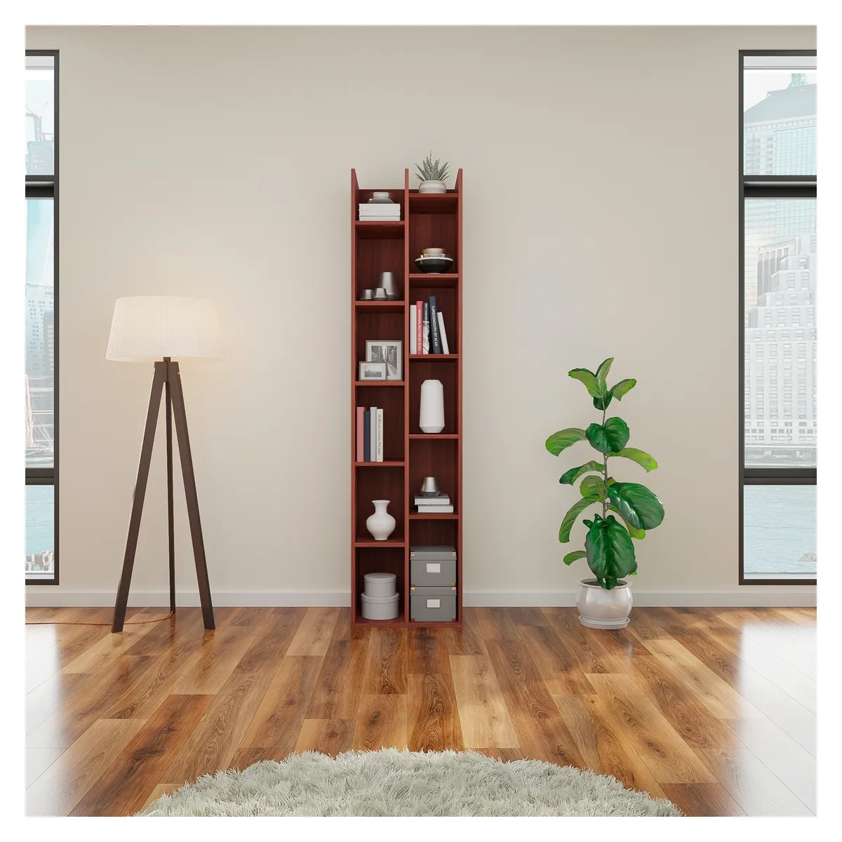 CIC - Librero Sucre Color Cerezo Cic