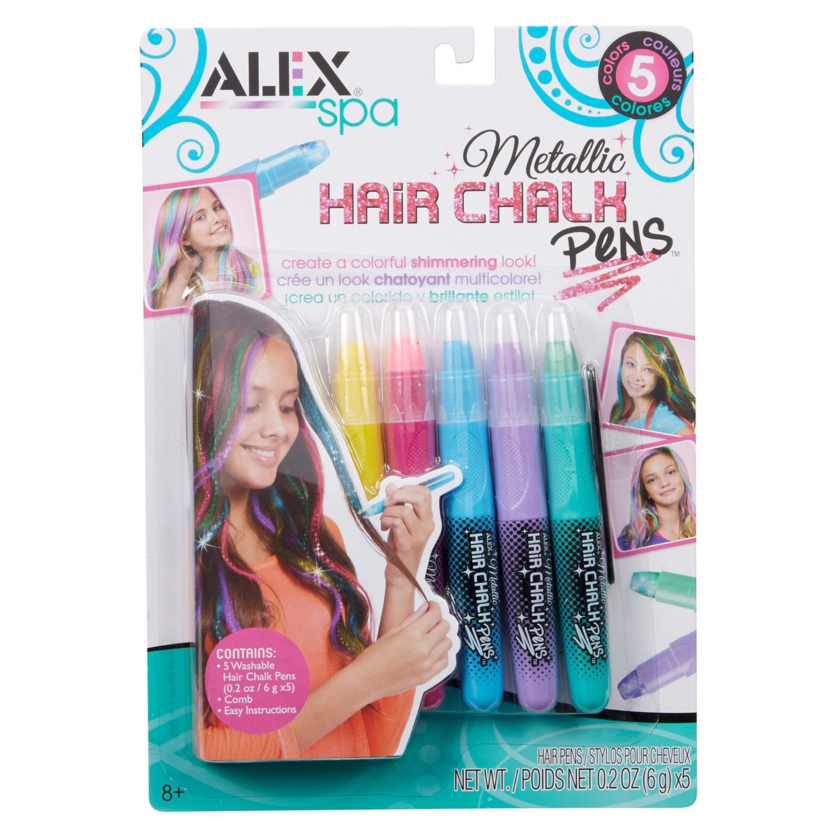 ALEX - Set De Tizas De Color Metalico Para Pintar El Cabello Alex