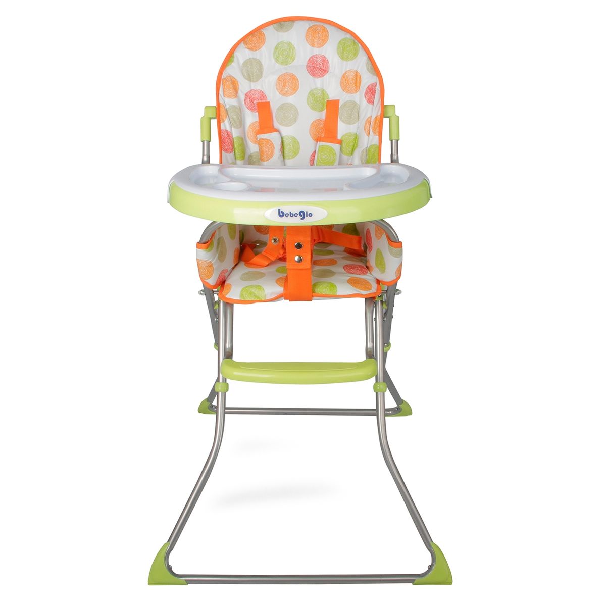 BEBEGLO - Silla de Comer Alta Plegable Doble Bandeja Verde Bebeglo