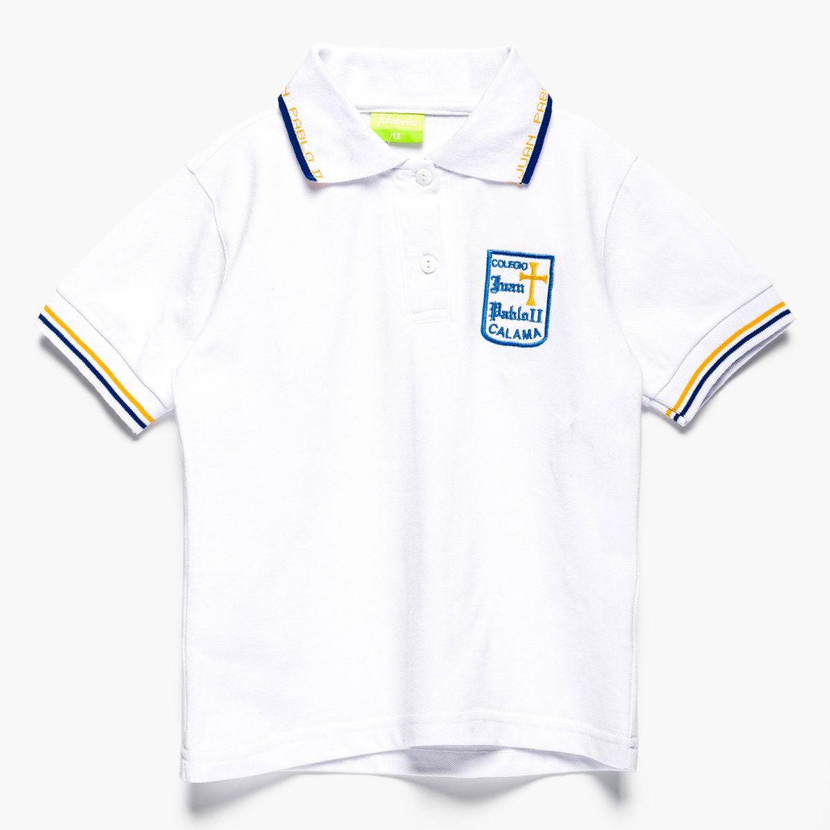 COLEGIO JUAN PABLO II CALAMA - Colegio Juan Pablo Ii Calama, Polera Pique Escolar 50% Algodón 50% Poliéster, Cuello con 2 Botones Niña