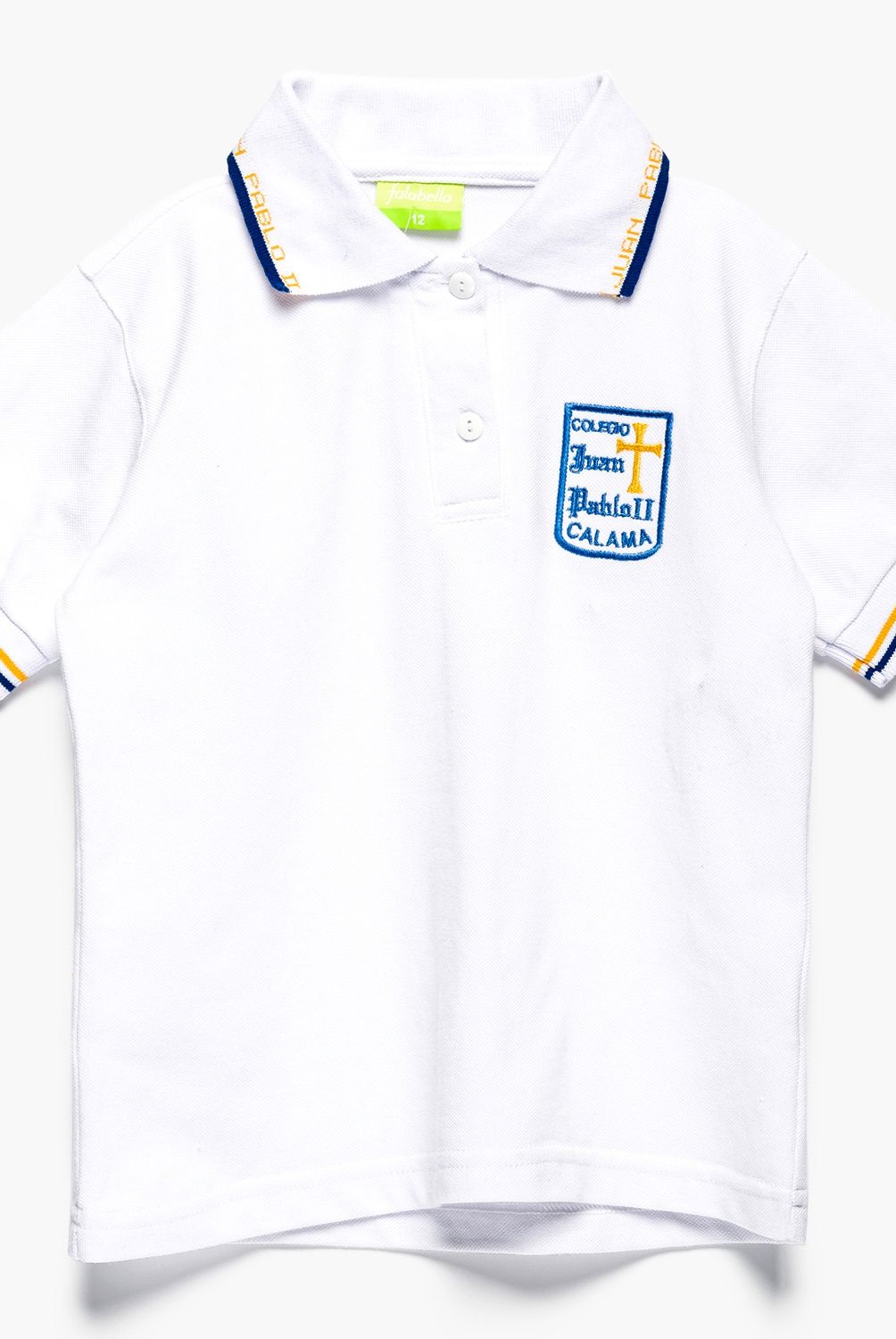 COLEGIO JUAN PABLO II CALAMA - Colegio Juan Pablo Ii Calama, Polera Pique Escolar 50% Algodón 50% Poliéster, Cuello con 2 Botones Niña