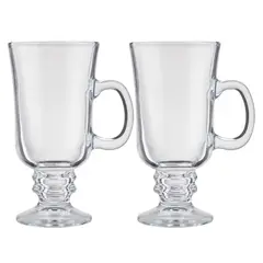 MICA - Pack 2 Tazas Grandes Capuchino Vidrio