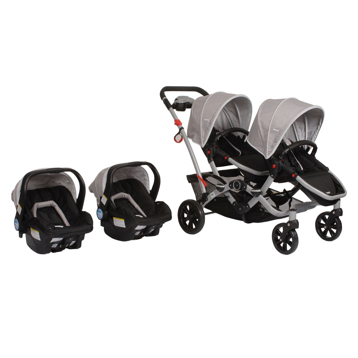 INFANTI - Coche Duo Ride Gery + 2 Sillas + 2 Bases Infanti