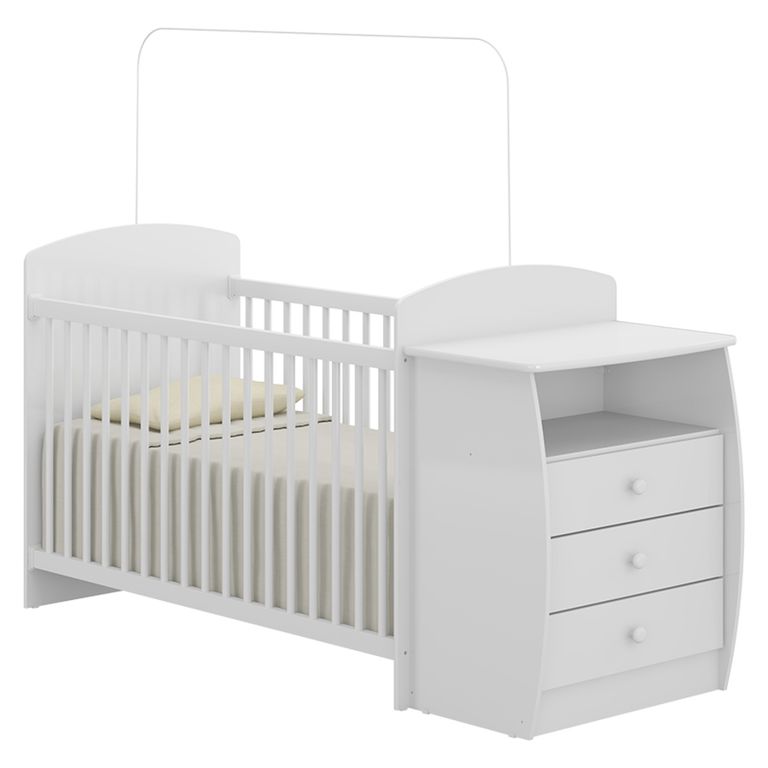 KIDSCOOL Cuna Con Cómoda Mudador Bambini Blanco
