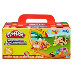 PLAY DOH - Niños Súper Maletín De Colores 20 Pack