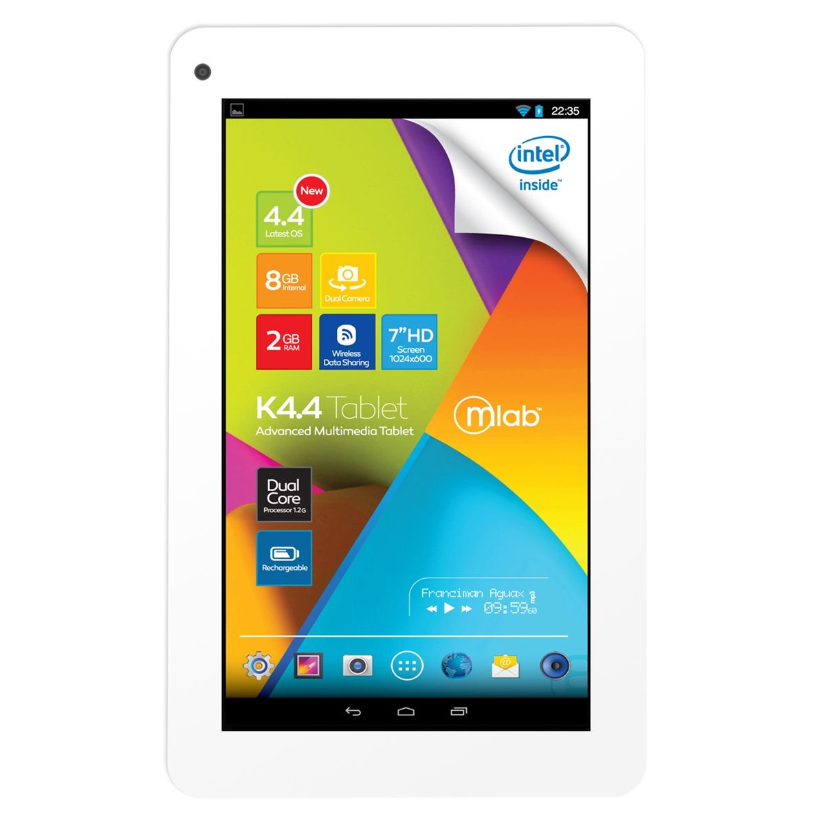 MICROLAB - Tablet 7" Intel DualCore 8GB Wi-Fi Blanca
