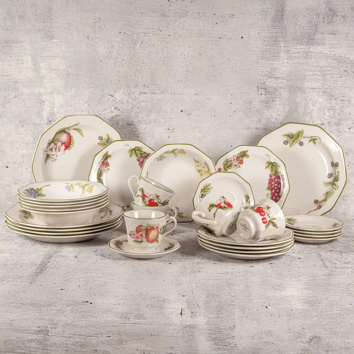 QUEENS - Juego De Vajilla Cerámica 30 Piezas Orchard Queens