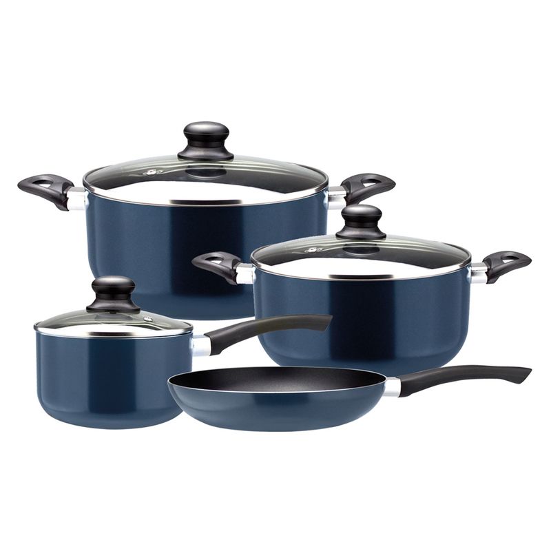 MARMICOC - Batería de Cocina Antiadherente Slide Azul 7 Piezas Marmicoc
