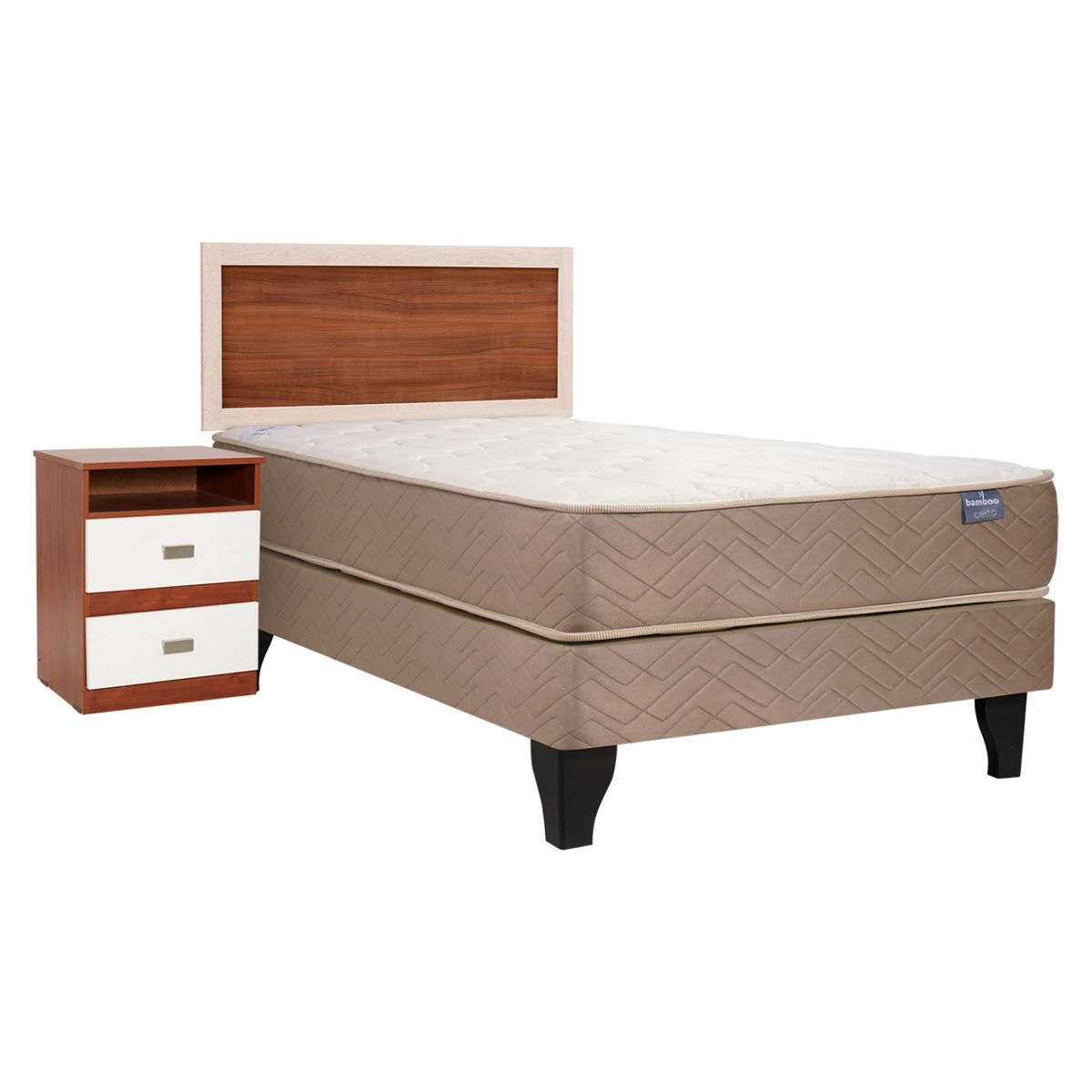 CELTA - Cama Europea Bamboo 1,5 Plazas + Muebles Alicante Celta