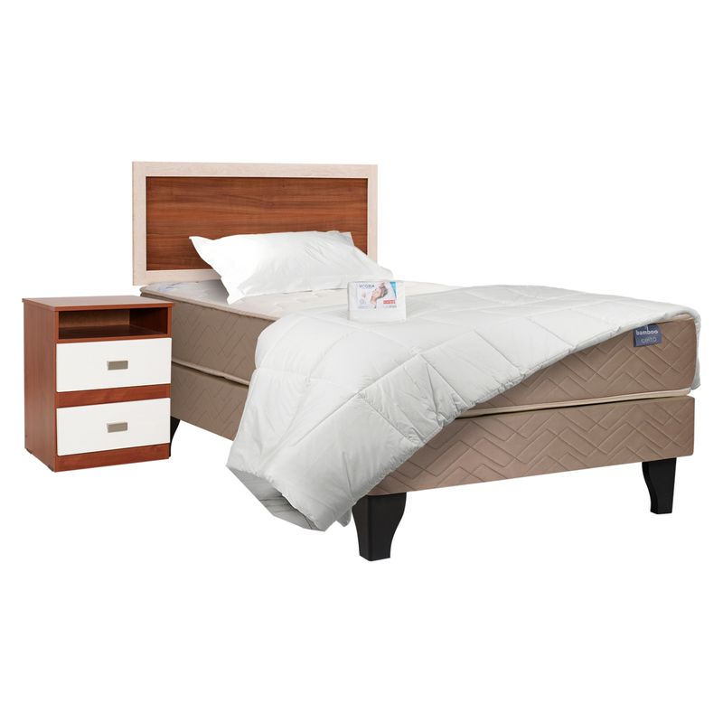 CELTA - Cama Europea Bamboo 1,5 Plazas + Textil + Muebles Alicante Celta